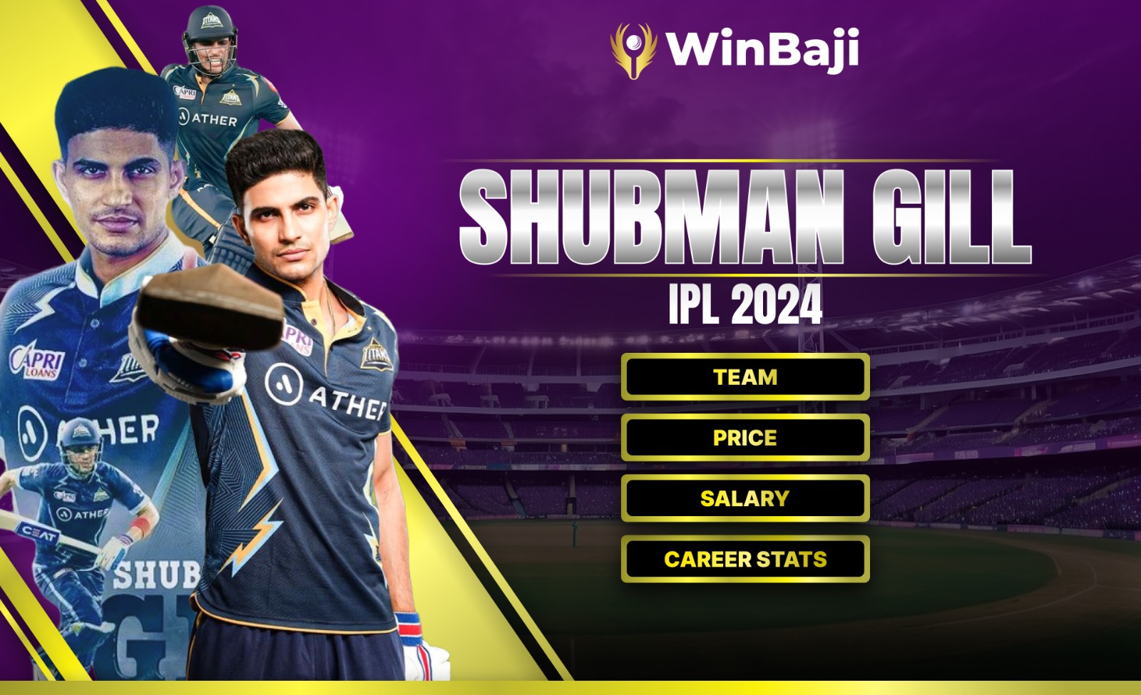 Shubman Gill IPL 2024 Team, Price, Career Stats & Salary