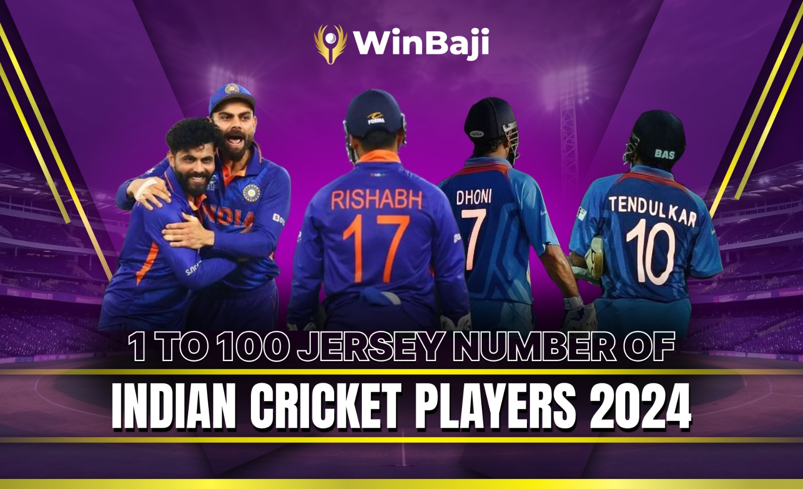 1 to 100 Jersey Number of the Indian Cricket Players 2024